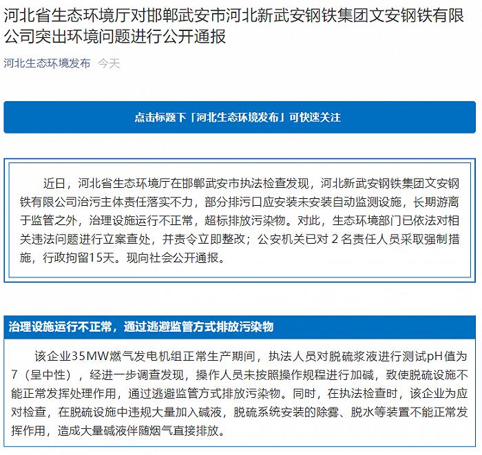 武安环保检查最新动态及其影响概述